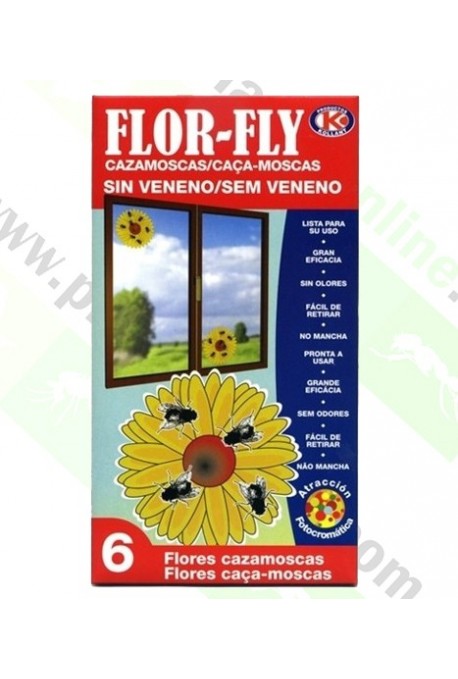 CAZAMOSCAS SIN VENENO FLOR FLY 6 UDS IPX