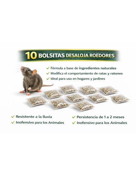 Disuasor de Ratas y Ratones 10 Bolsitas -