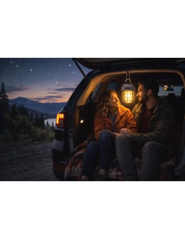 Lámpara Camping LED Recargable USB Vintage | Farol Portátil Exterior y Emergencias